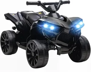 Black Battery-Powered Electric Ride-on ATV Quad Bike for Kids