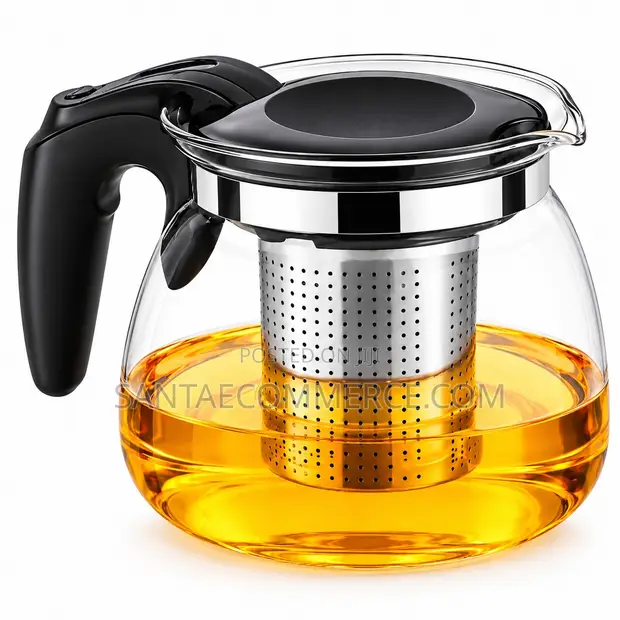 900ml Glass Teapot na Infuser ya Chuma Isiyotenganishwa - 1