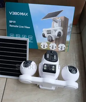 V380 Pro Solar Security Camera 4 Lens - Nje WiFi PTZ CCTV