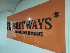 2D/3D Signage - Orange Aluminium Panel