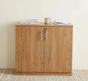 Credenza ya Ofisi Milango 2 - Kabati Ndogo ya Hifadhi ya Mbao