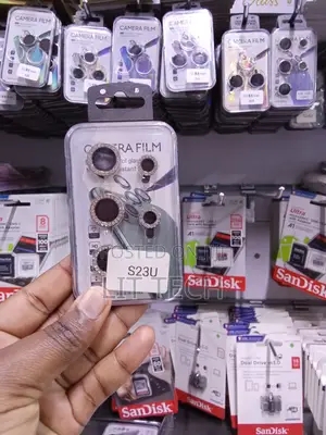 Kinga za Lenzi za Kamera za Metali Zenye Mng'ao kwa Samsung Galaxy S23 Ultra - Dhahabu