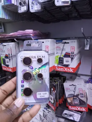 Kinga ya Lenzi ya Kamera Mtindo wa Titanium Nyeusi/Kijivu kwa Galaxy S24 Ultra