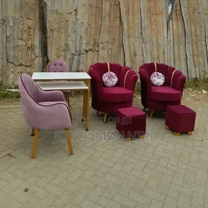 Seti ya Manicure na Viti 2 vya Pedicure Vyekundu vyenye Stuli
