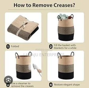 Heavy Woven Rope Cotton Laundry Basket - 58L
