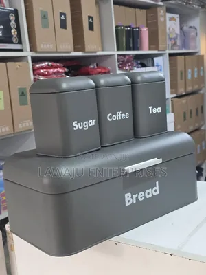 Nordic Style Kitchen Storage Set - Bread Bin & Canisters