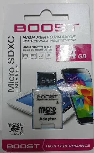 64GB Class 10 Micro SD Card + SD Adapter
