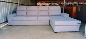 Sofa ya Sehemu 7 za Kitambaa laini - Grey Mwepesi