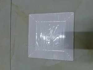 12-Piece Square White Melamine Plate Set