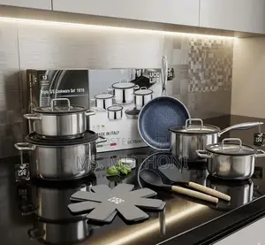 UCC LIFE Elite Set ya Vyombo vya Kupikia vya Stainless Steel 13-Piece Tri-Ply