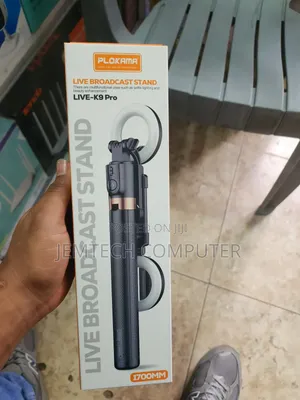 Stand ya Simu ya Live Broadcasting na Double Fill Light & Tracker