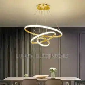 Gold Three Ring Round Chandelier