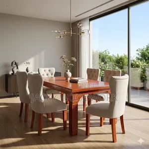 Set ya Dining ya Tufted Upholstered - Watu 4