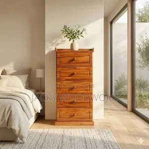 Kifua cha Kisasa cha Droo za Mbao