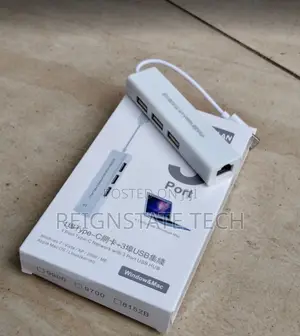 USB-C to Ethernet Adapter with 3-Port USB 3.0 Hub
