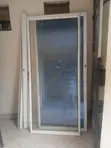 Used White Framed Sliding Door - 1