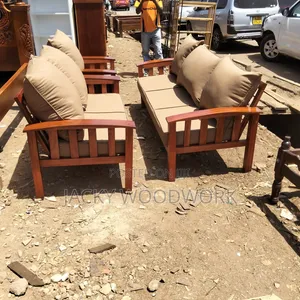 Pure Mahogany Slatted Sofa Set (3+2 Seater)