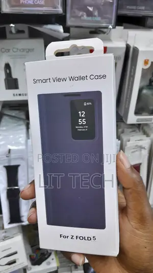 Smart View Wallet Flip Cover for Samsung Galaxy Z Fold 5 - Blue