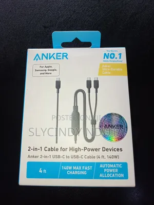 Anker 2-in-1 USB-C to USB-C Cable (4ft, 140W)