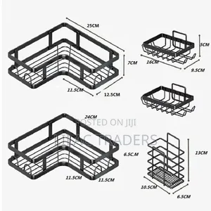 5-Piece Wall-Mounted Bathroom Shower Storage Rack