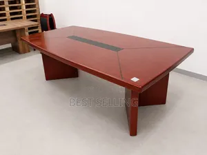 Jedwali la Mikutano la Mbao la Mahogany la Kisasa la Oval