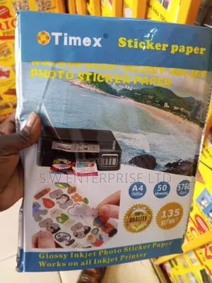 Karatasi ya Stika za Picha za Timex Waterproof Glossy Inkjet A4 (50 Mikunjo)