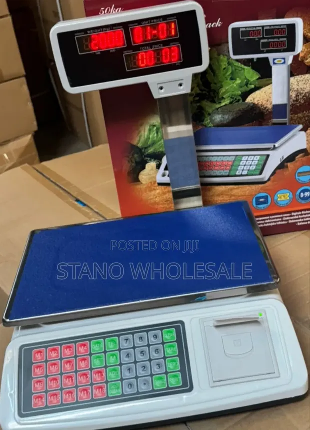 50kg Weighing Scale with Printer - White - 1