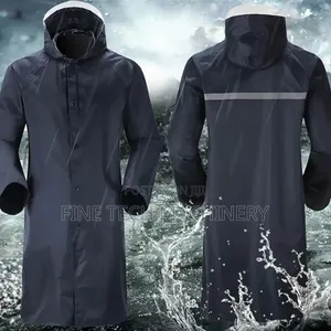 Heavy Quality Adult Raincoat with Hood and Reflective Stripe