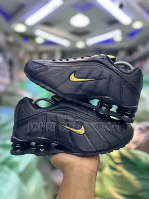Nike Shox R4 "Black Gold" Leather Sneakers