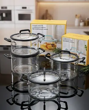 Seti ya Vipika vya Kioo vya Borosilicate 4 Pcs na Vifuniko Vilivyotengwa