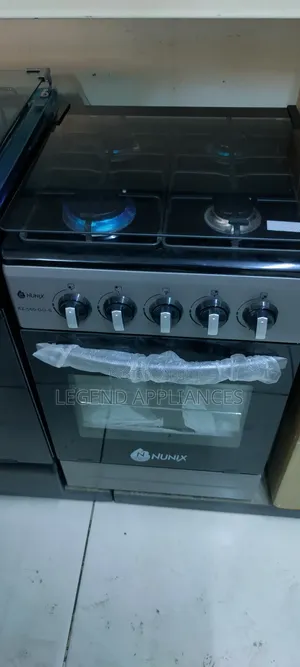 Nunix Cooker ya Kusimama Bure 50x55cm, 4 Gas Burners, Oven na Grill