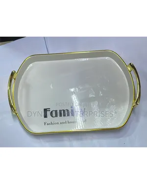 Terei ya Kutumikia yenye Kishikio cha Dhahabu - Nyeupe, 35cm