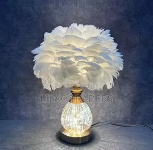 Multicoloured Crystal Feather Table Lamp