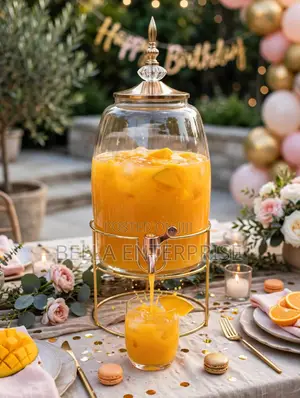 6L Luxury Crown Glass Dispenser na Gold Stand