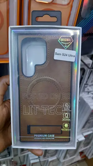 Katiaba ya Ngozi Halisi ya MagSafe na Stand kwa Samsung S24 Ultra