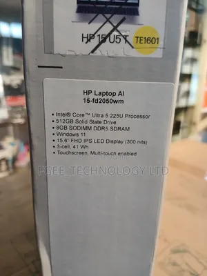 Laptop Mpya HP 15: Intel Core Ultra 5, 8GB RAM, 512GB SSD
