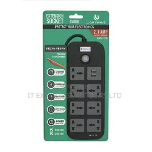 Lightwave 7-Way Extension with 1 Type-C + 1 USB