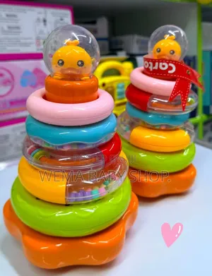 Colorful Musical Jenga/Stacking Ring Toy