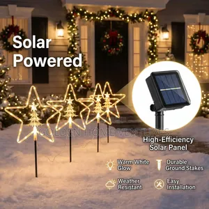 Solar Christmas Garden Pathway Lights (4-Piece Set)