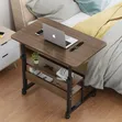 Adjustable Height Mobile Laptop Desk with Wheels - 1