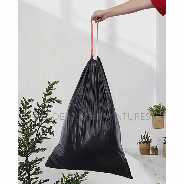 Extra Strong Drawstring Trash Bags - Heavy Duty Garbage Liners - 1