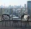 Seti ya Dining ya Rattan ya Balcony kwa Wawili na Meza - 1