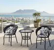 Seti ya Dining ya Rattan ya Balcony kwa Wawili na Meza - 2