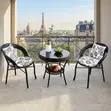 Seti ya Dining ya Rattan ya Balcony kwa Wawili na Meza - 5