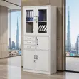 Stainless Gray Office File Cabinet with Double Doors - 1