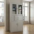 Stainless Gray Office File Cabinet with Double Doors - 4