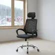 Modern Fabric Ergonomic Office Chair with Headrest - 4