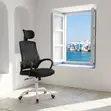 Modern Fabric Ergonomic Office Chair with Headrest - 5