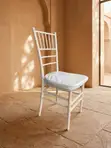 Kiti Nyeupe cha Chakula cha Nyumbani na Matukio chenye Mto - 4