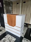 Boss Office Products Reception Desk - Brown Strips 1.2m - 1